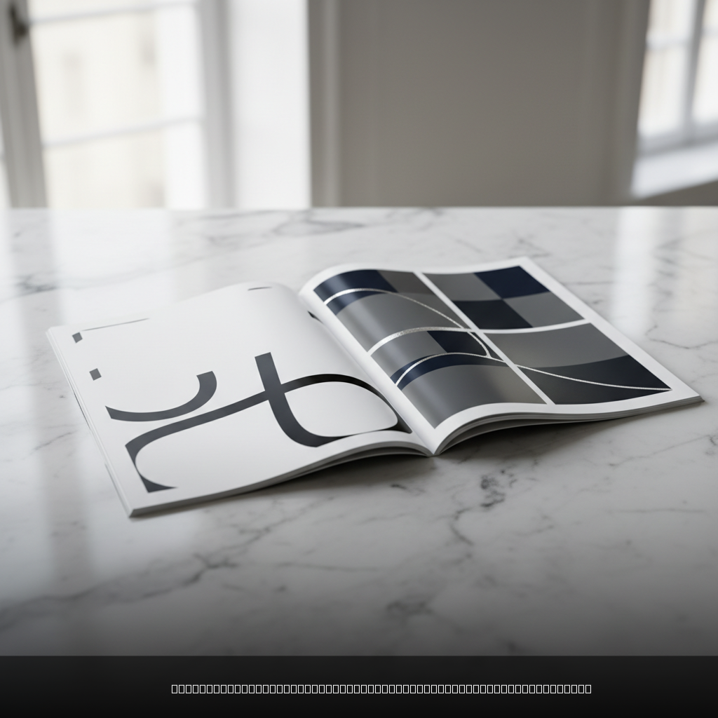 High-end magazine design elements showcasing premium typography and layout