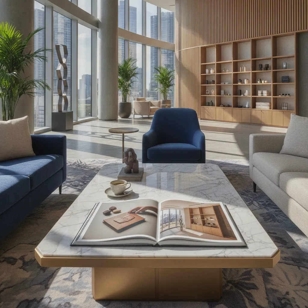 tangible brand experience marketing coffee table book in luxury interior setting