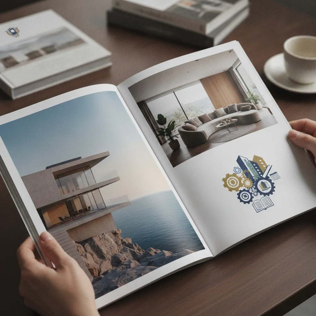High-end cross-industry magazine publishing showing premium print quality and editorial design for a brand publication