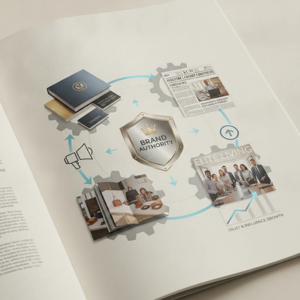 brand authority print marketing example