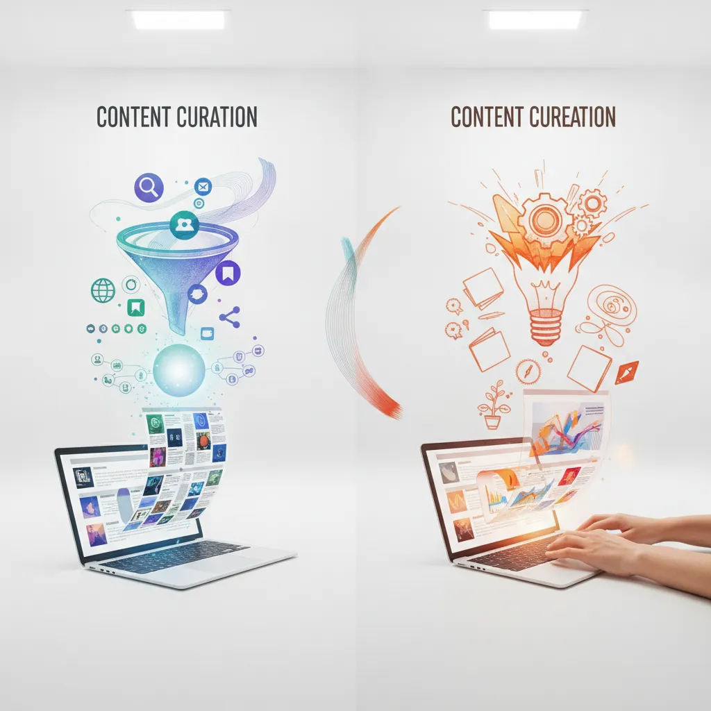 content curation vs creation summary