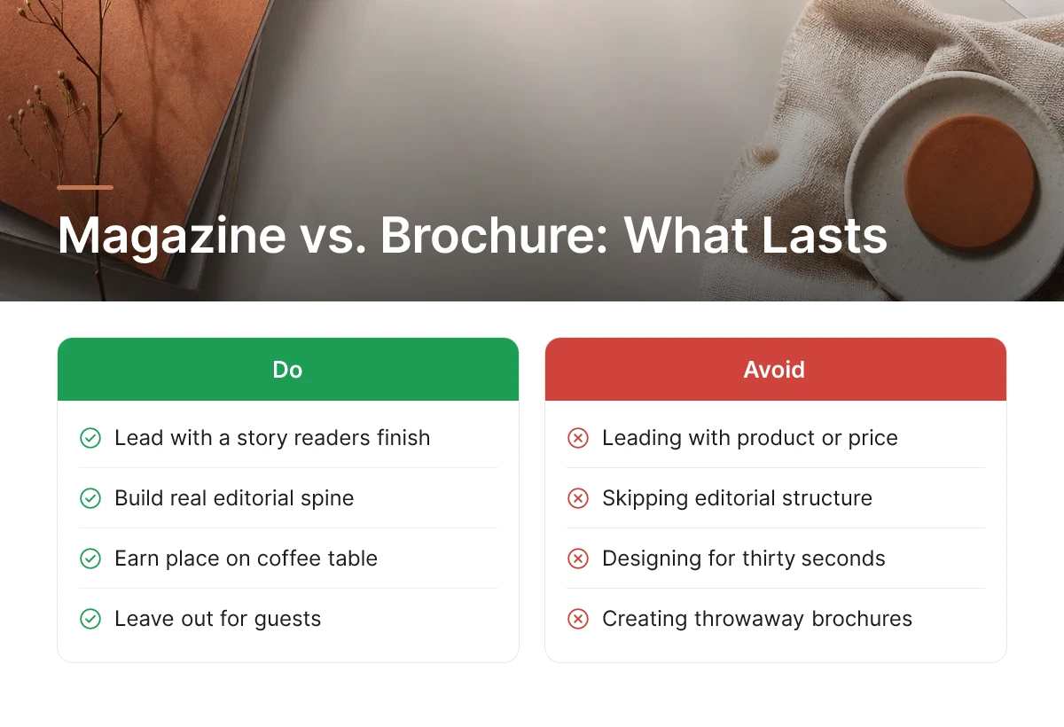 Magazine vs. Brochure: What Lasts