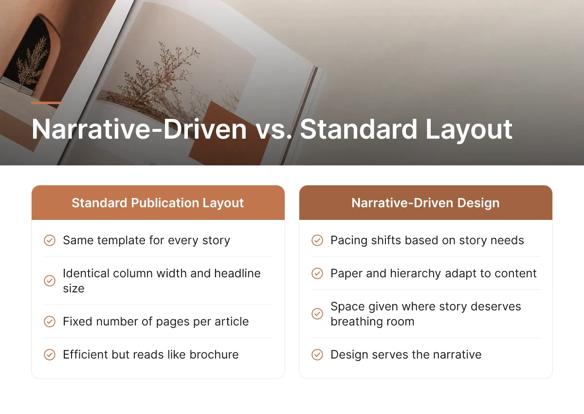 Narrative-Driven vs. Standard Layout