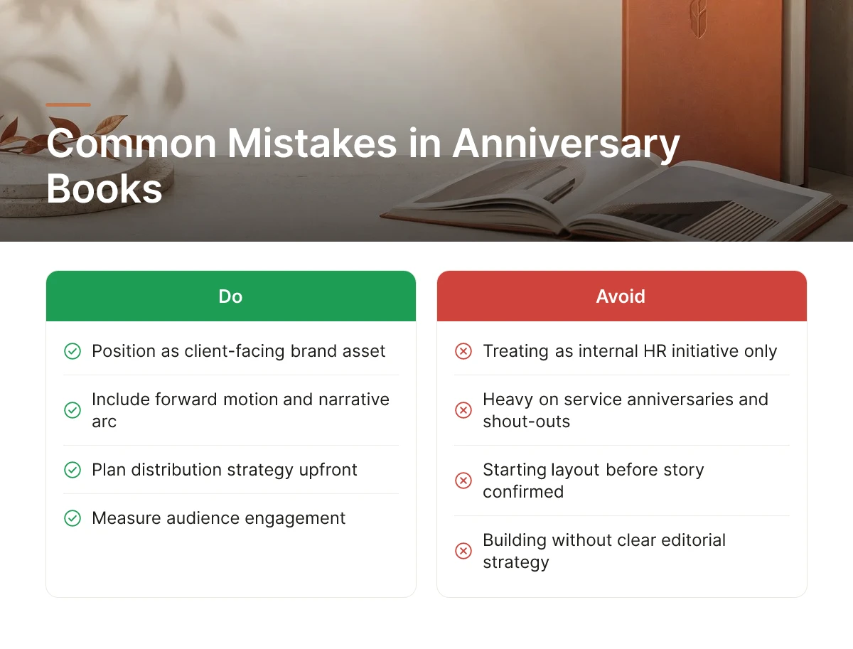 Common Mistakes in Anniversary Books