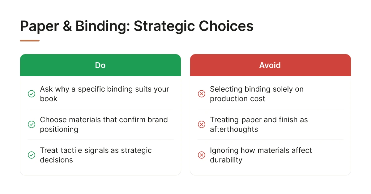 Paper & Binding: Strategic Choices