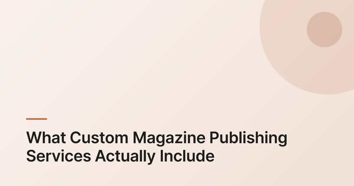 custom magazine publishing services overview