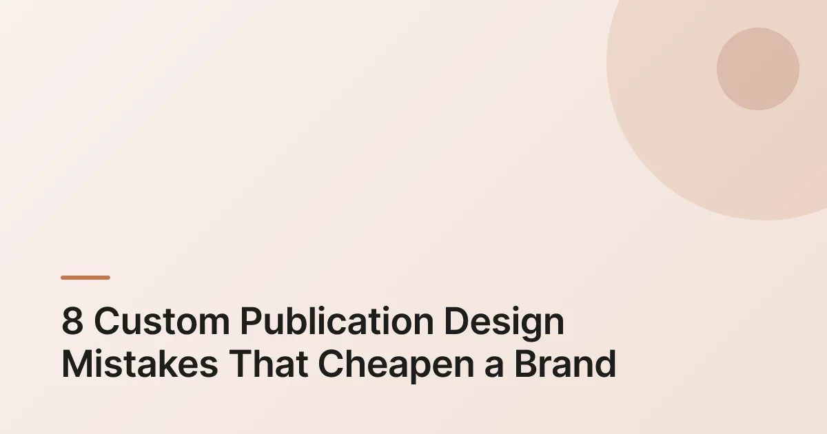 custom publication design overview