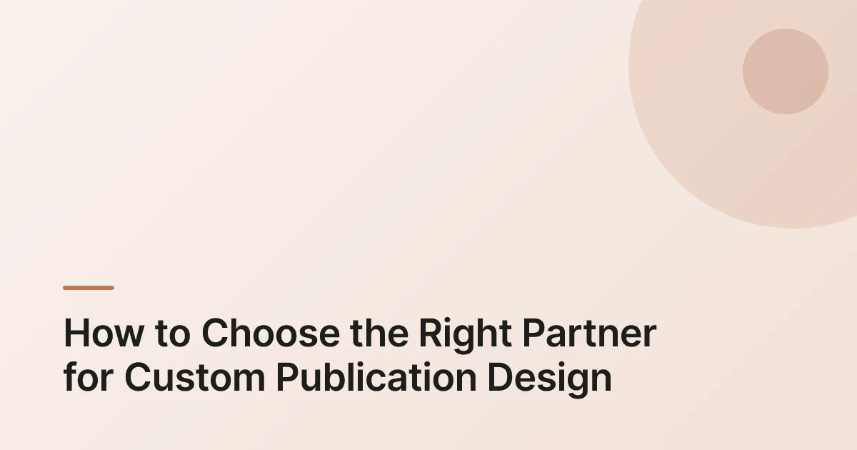 custom publication design summary