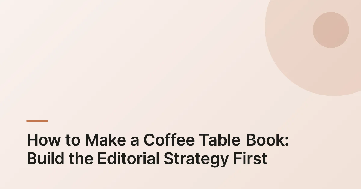 how to make a coffee table book example