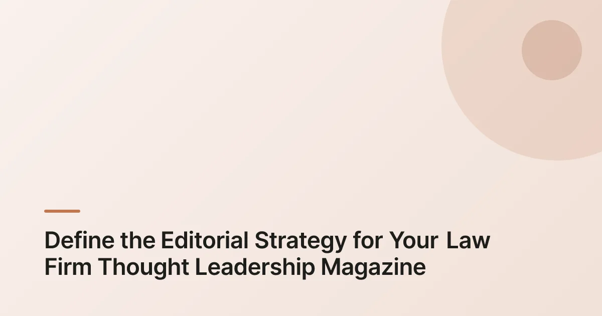 law firm thought leadership magazine example