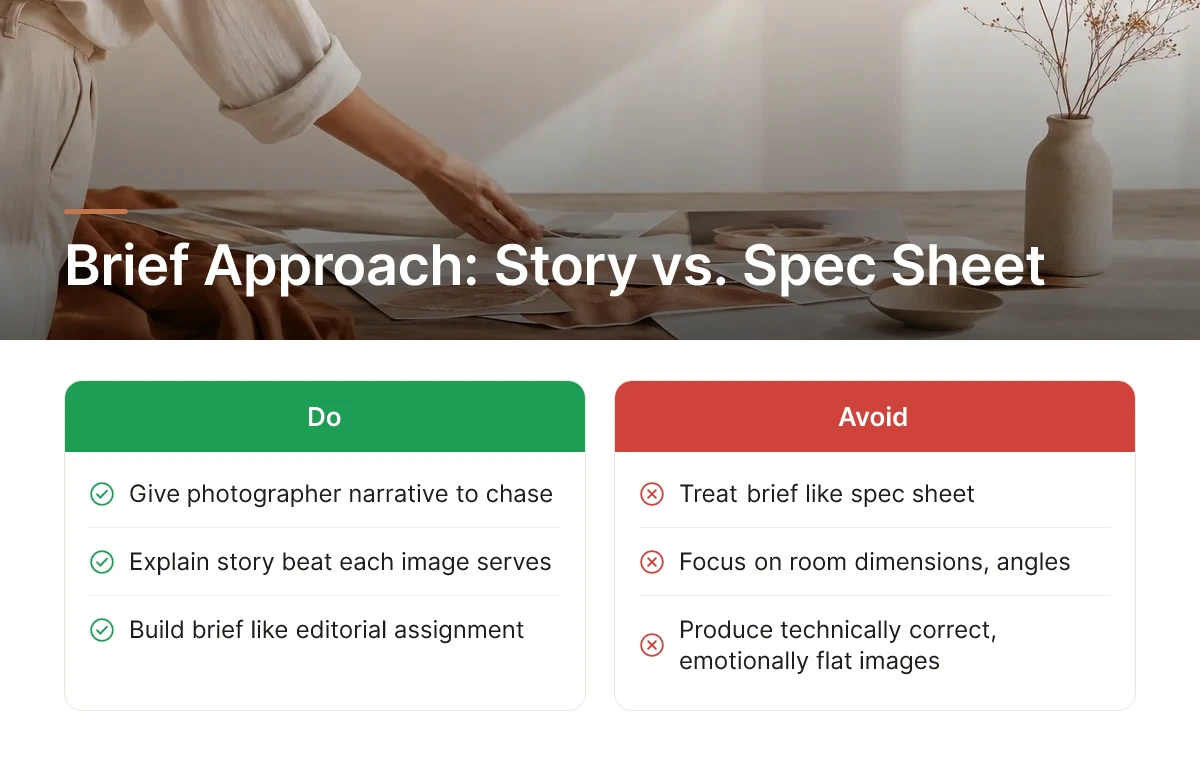 Brief Approach: Story vs. Spec Sheet