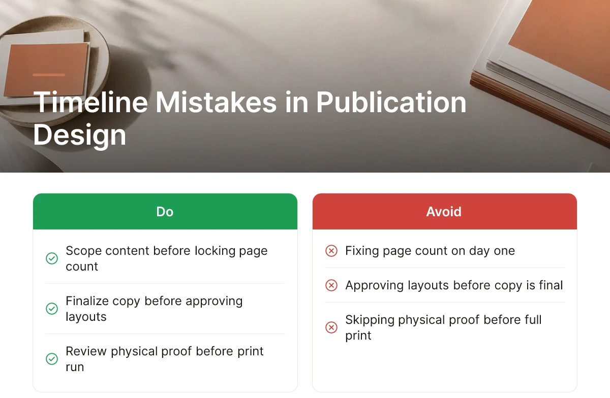 Timeline Mistakes in Publication Design