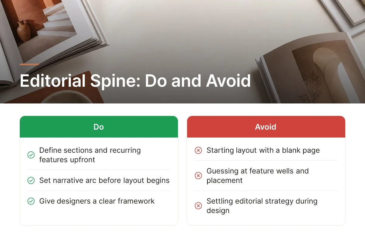 Editorial Spine: Do and Avoid