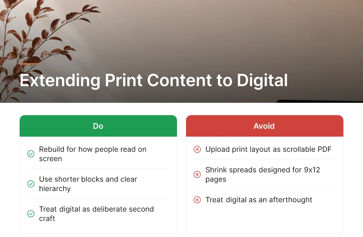 Extending Print Content to Digital