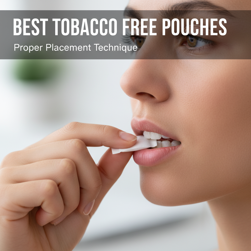 Demonstration of how to use the best tobacco free pouches with proper lip placement
