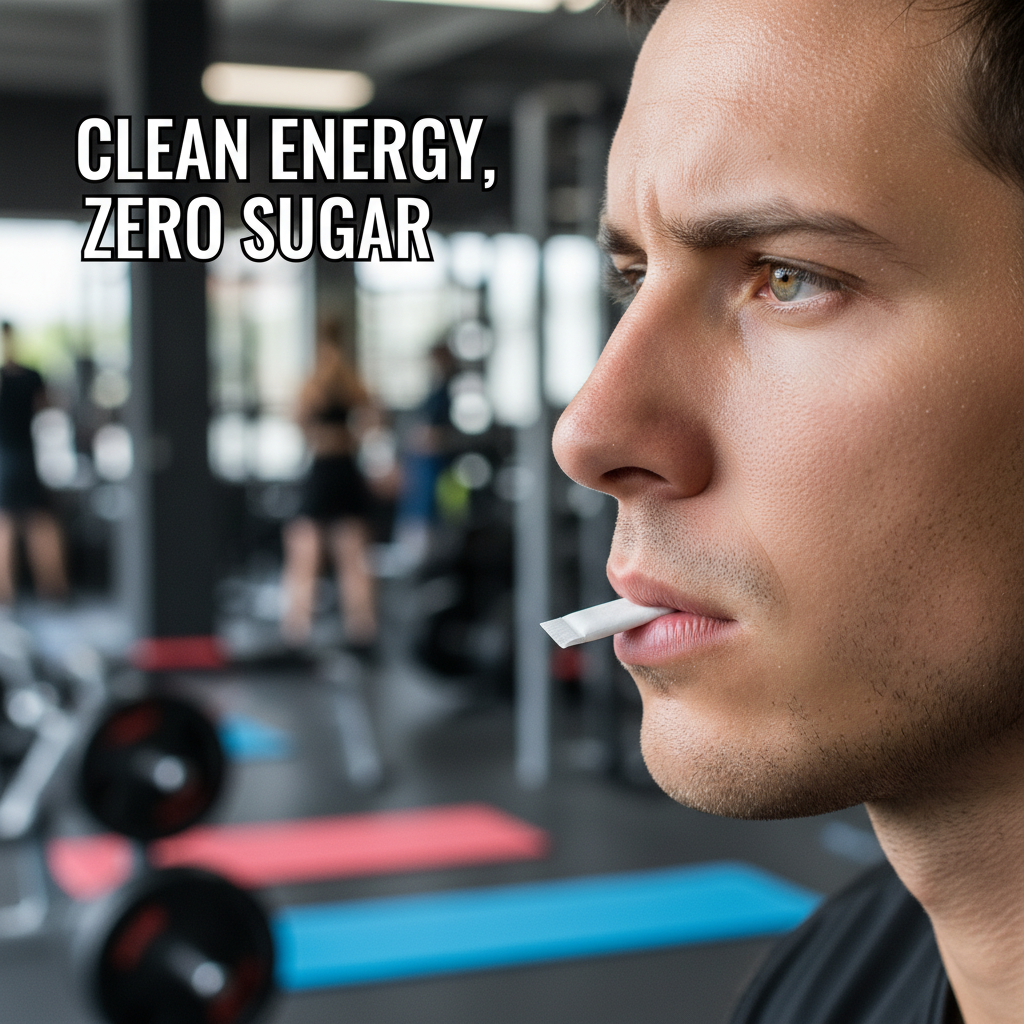 Person using one of the best energy pouches during a workout for caffeine boost