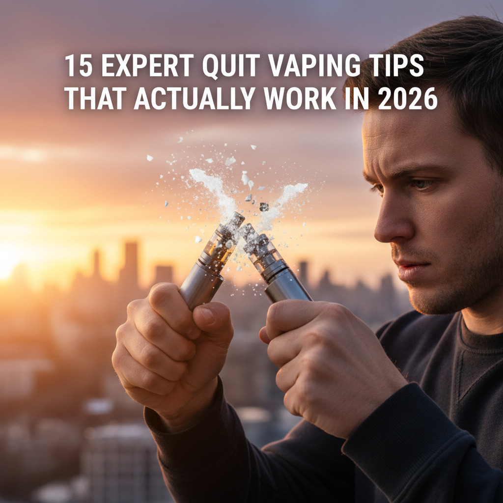 Quit vaping tips - person breaking vape device showing determination to stop