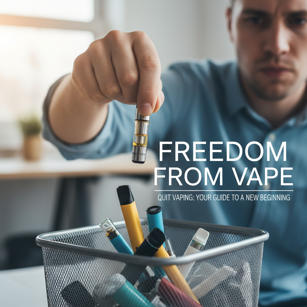 Quit vaping tips - person disposing of vape devices showing commitment to quitting