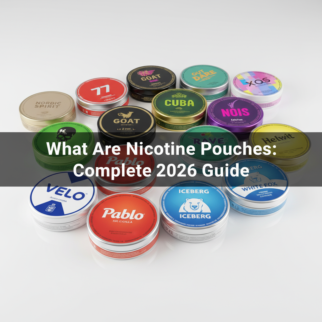 what are nicotine pouches displayed in various brand cans