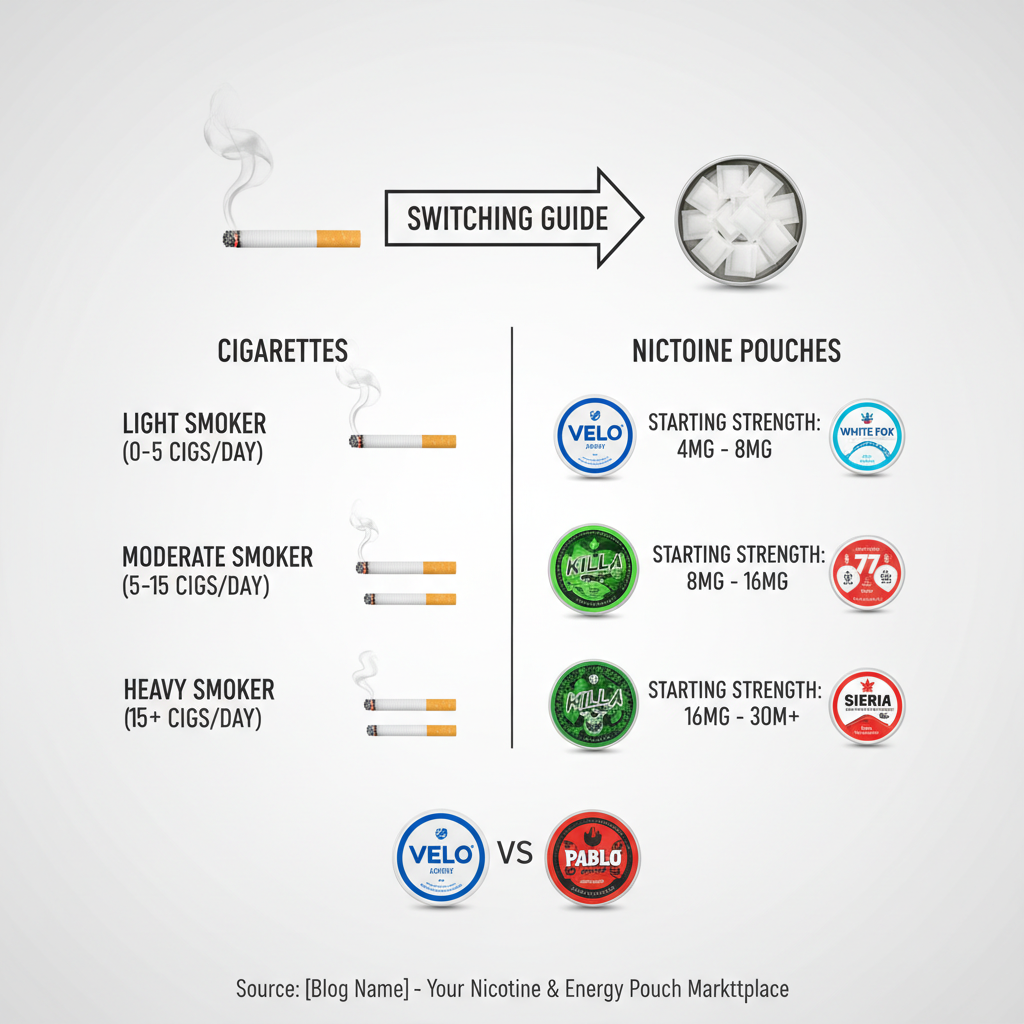 nicotine pouch strength guide conversion from cigarettes