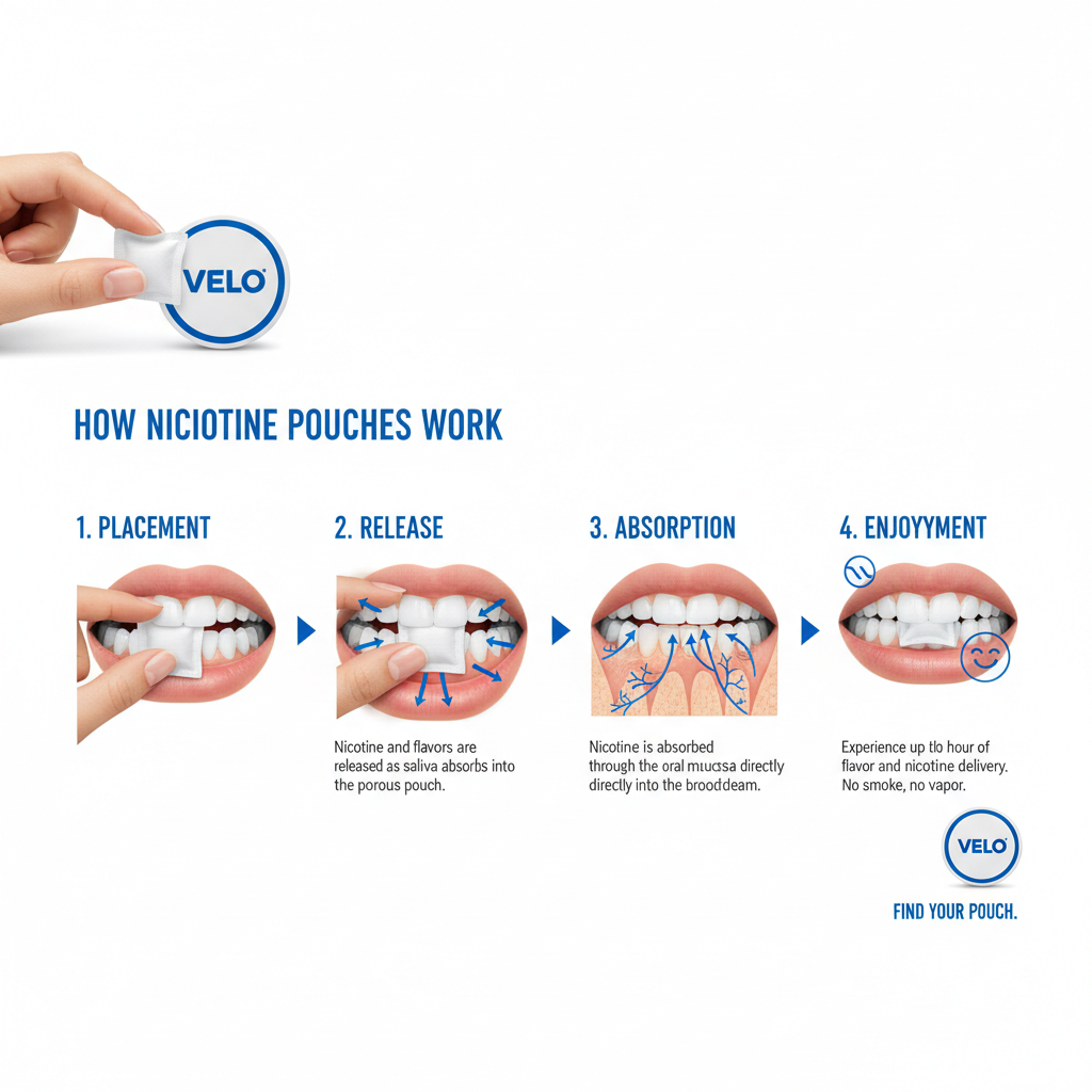 How nicotine pouches work - absorption process diagram