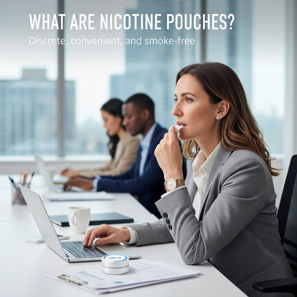 What are nicotine pouches usage demonstration showing discrete professional use