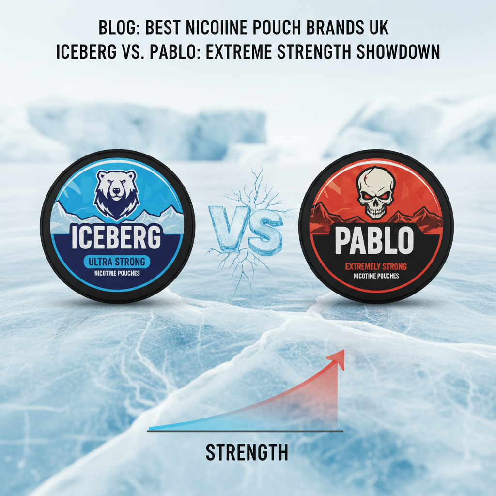 Iceberg and Pablo extreme strength nicotine pouches comparison UK