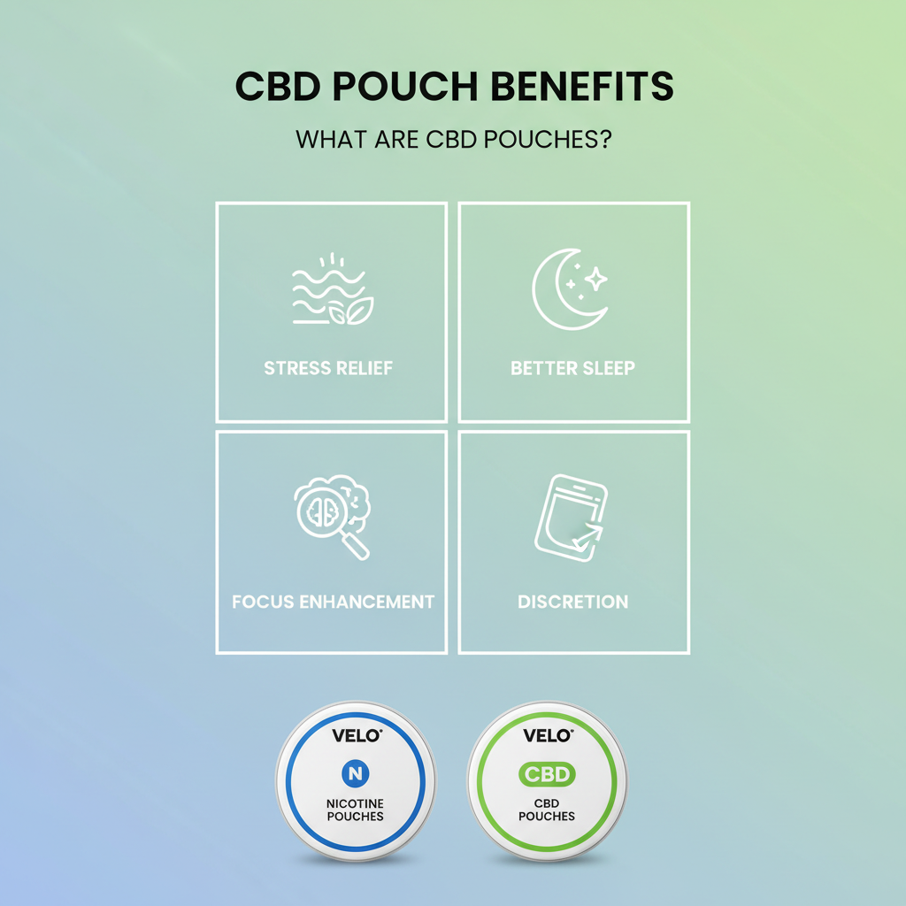 What are CBD pouches benefits infographic showing key wellness advantages