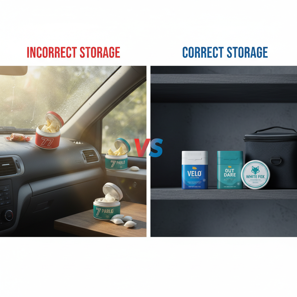 common storage mistakes vs proper nicotine pouch storage methods