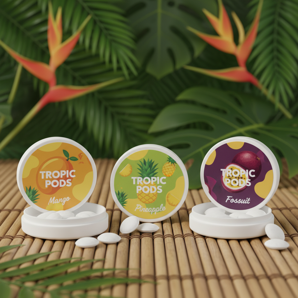 tropical fruity nicotine pouch flavours collection