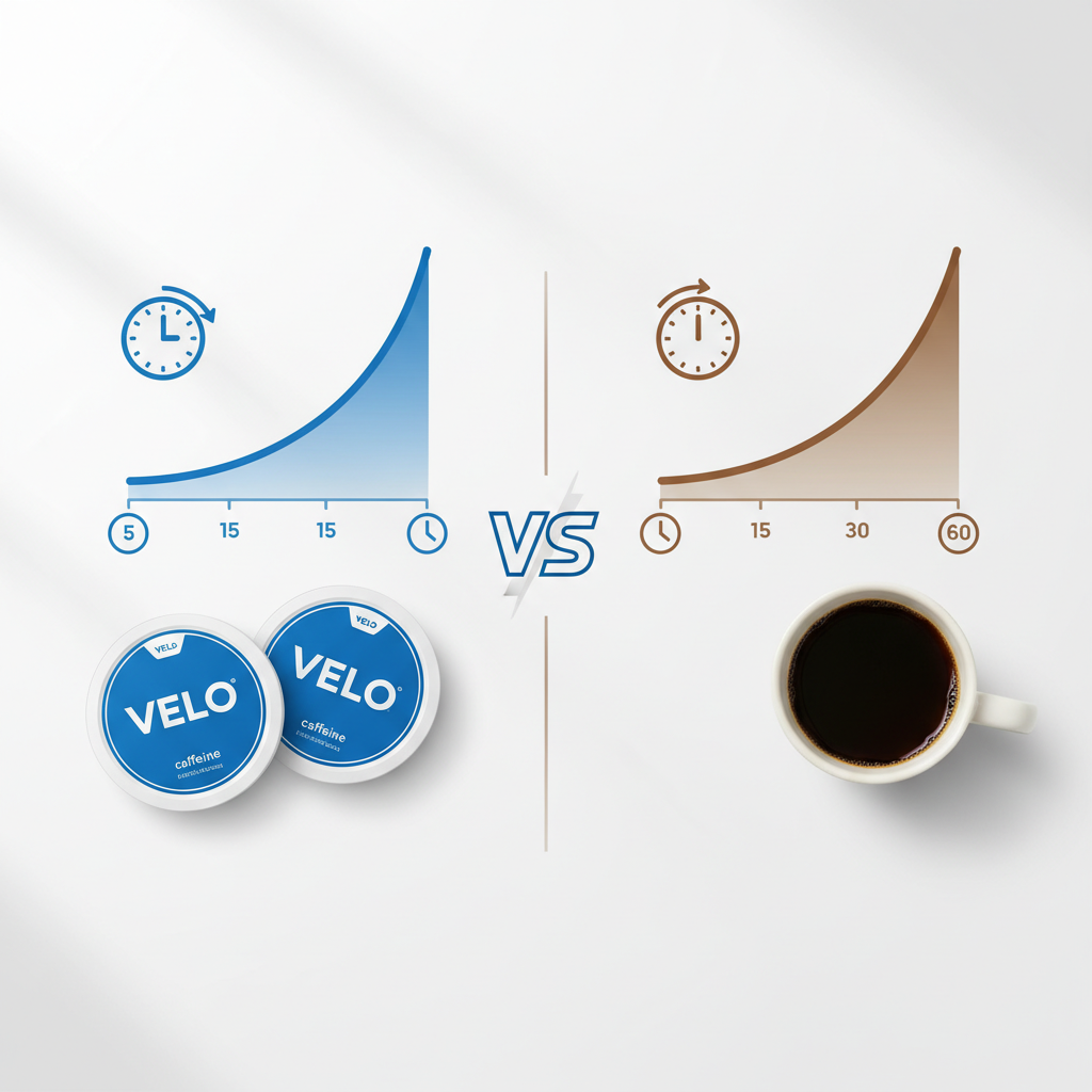 caffeine pouches absorption timeline compared to coffee