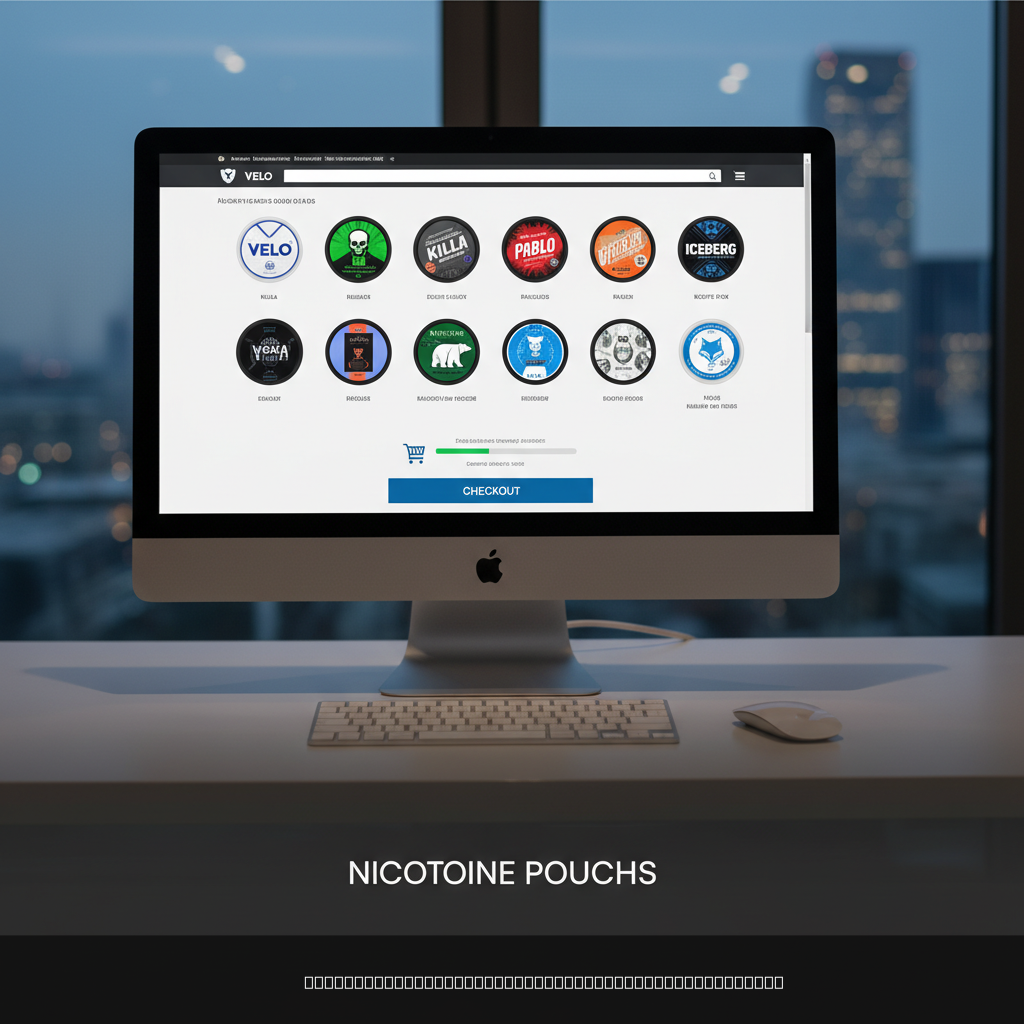 Online shopping interface where to buy nicotine pouches in UK with delivery options