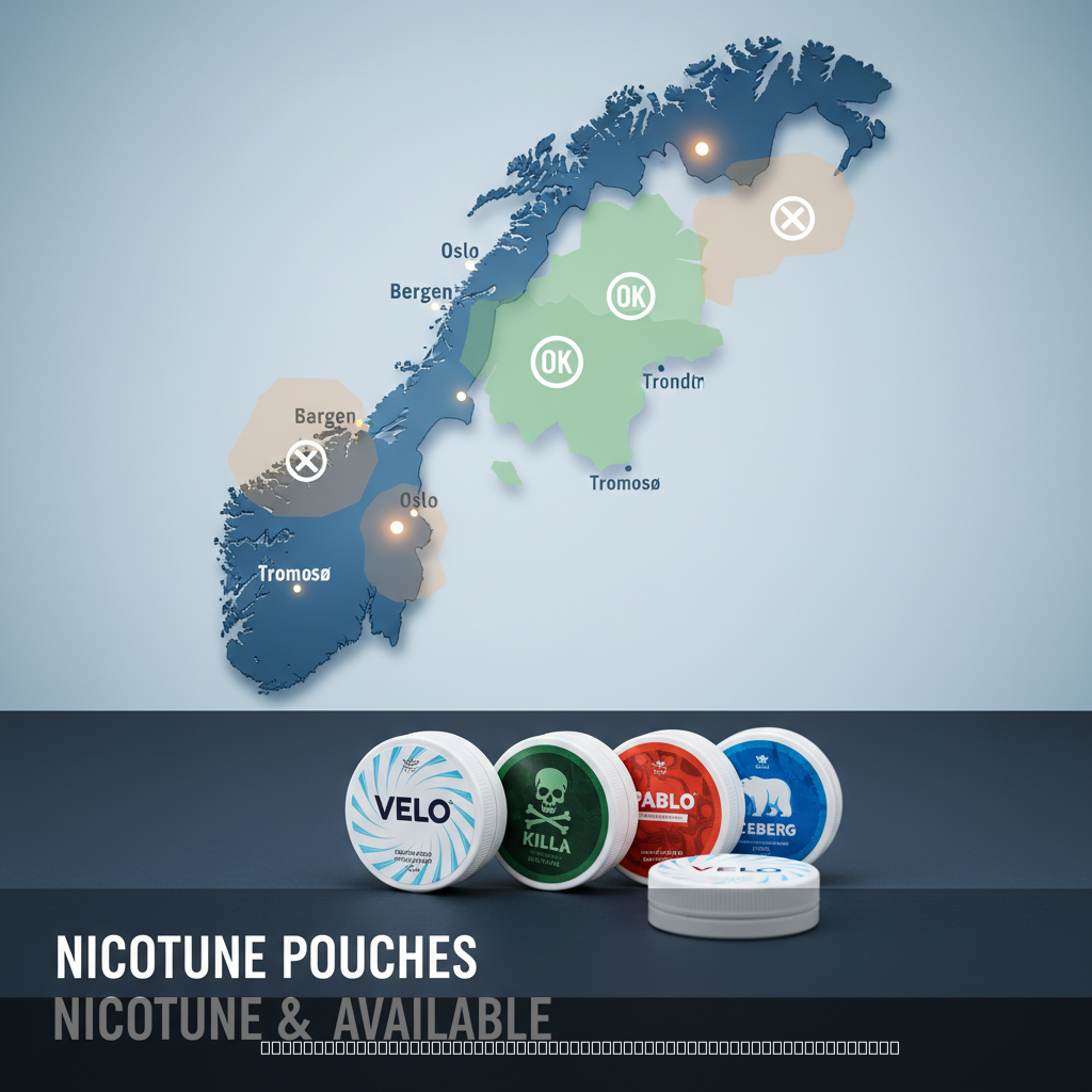 Norway nicotine product regulations map showing where to buy nicotine pouches in Norway