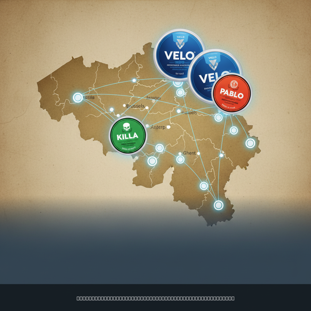 where to buy nicotine pouches in Belgium map showing availability
