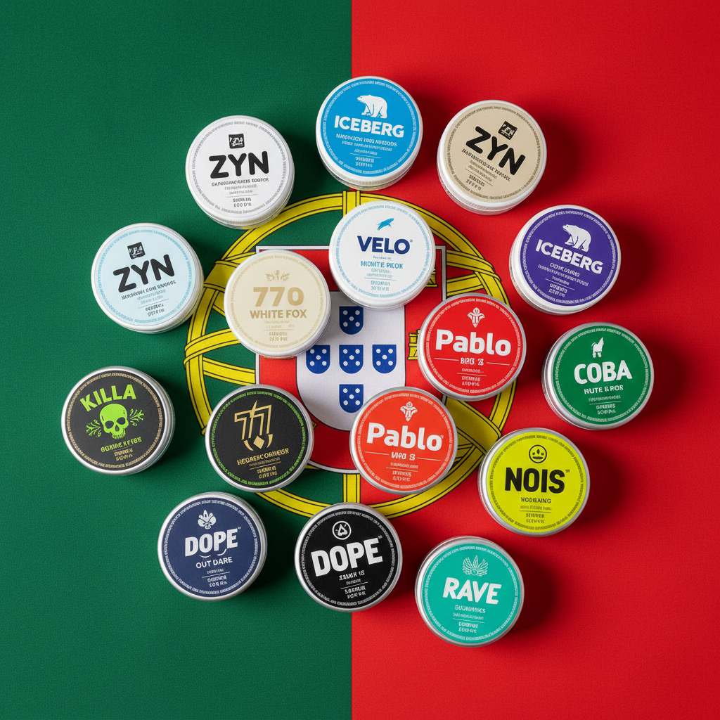 Popular nicotine pouch brands where to buy in Portugal including ZYN VELO ICEBERG