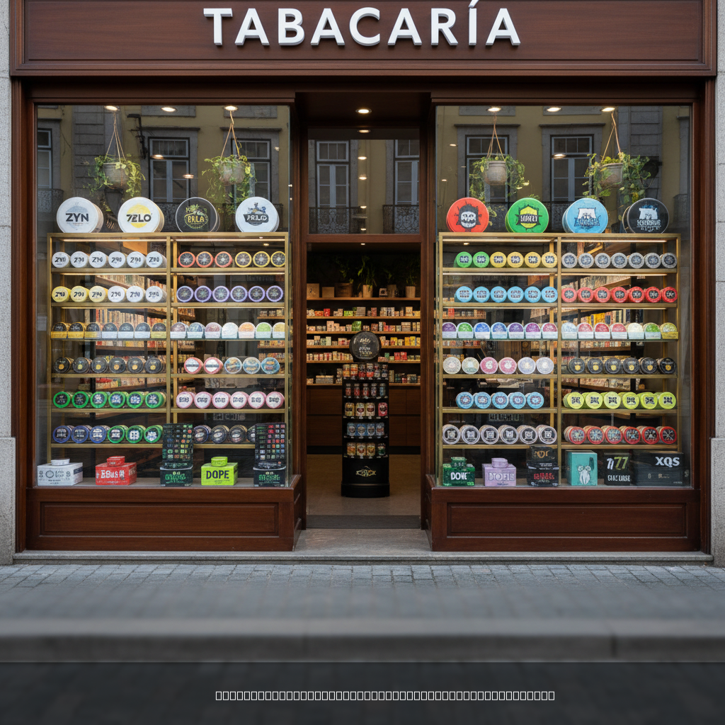 Where to buy nicotine pouches in Portugal - licensed tobacco retailer storefront