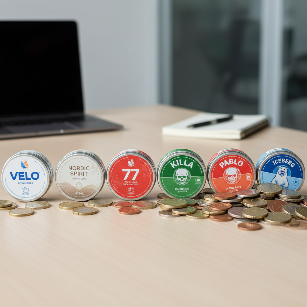 nicotine pouch pricing guide for where to buy nicotine pouches in Greece showing different strength levels