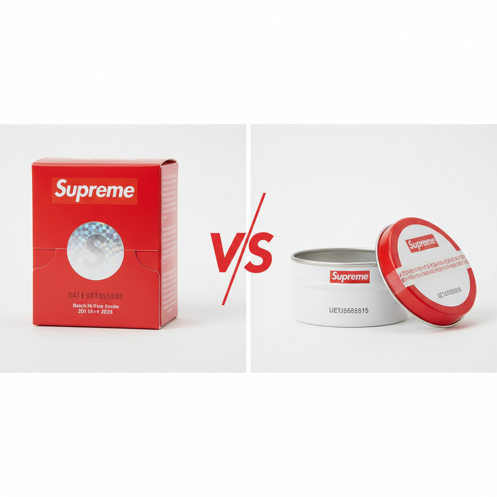 Authentic Supreme pouches ordered online showing quality verification features