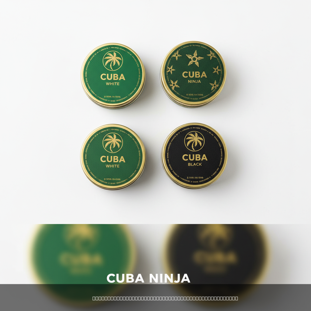 Cuba nicotine pouch tins showing all three series to order Cuba pouches online