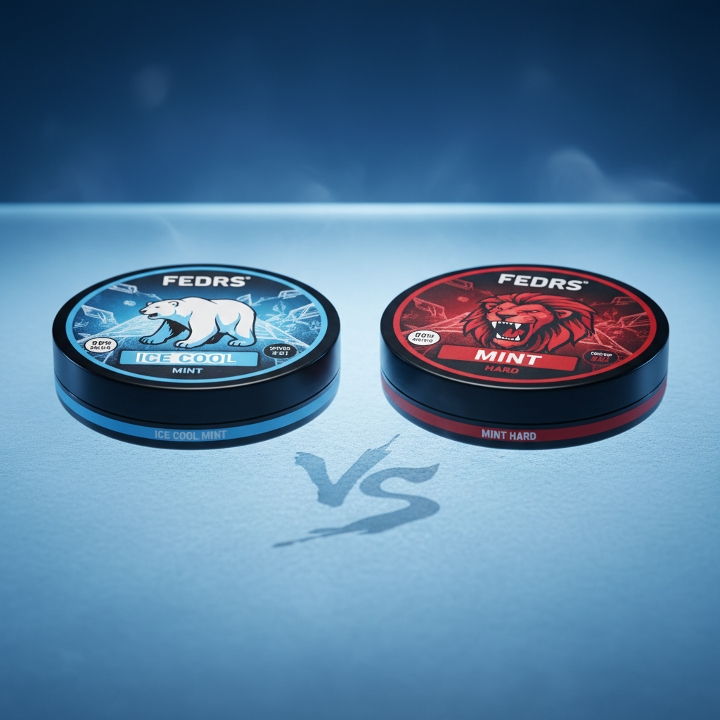 FEDRS Ice Cool Mint and Mint Hard cans comparison for ordering FEDRS pouches online