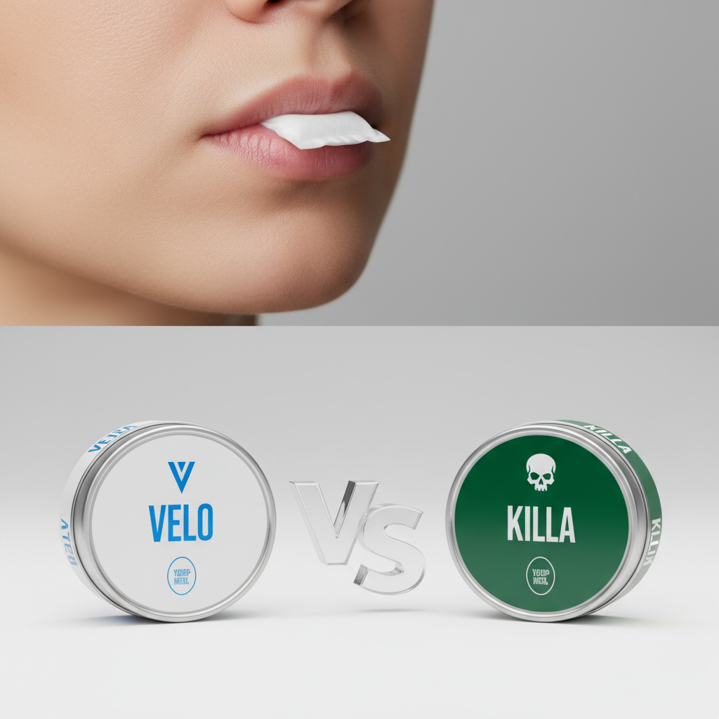 nicotine pouch placed under upper lip showing snus vs nicotine pouches differences in use