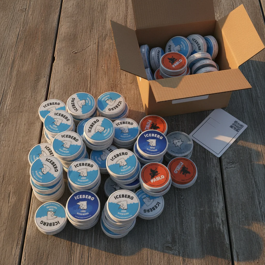 nicotine pouches bulk order Europe showing packaged cans ready for shipping across European countries