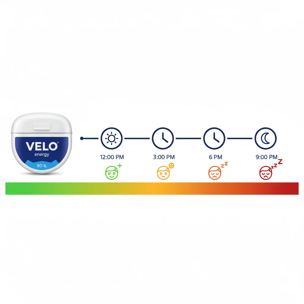 caffeine pouches sleep effects half-life timeline infographic showing risk by time of day
