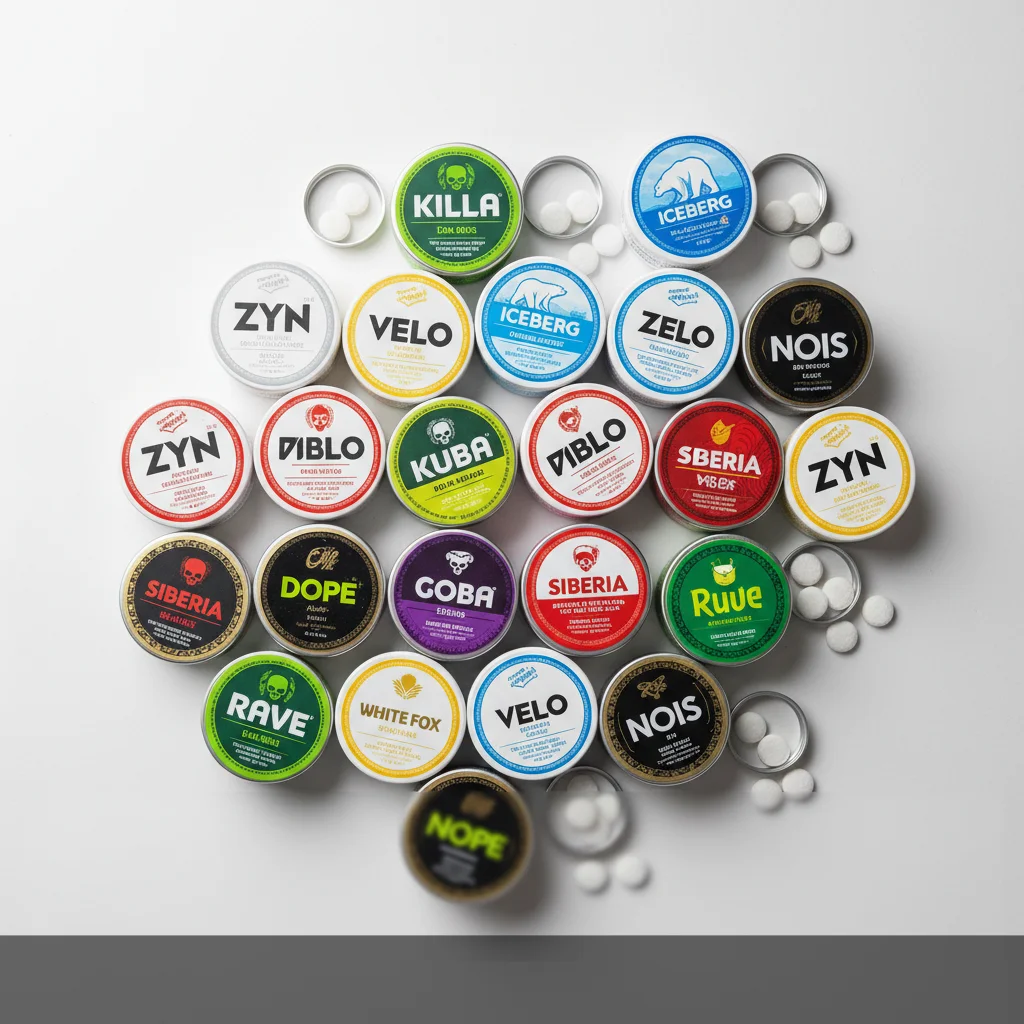 Multiple smoke free nicotine products including ZYN, VELO, and Killa nicotine pouch cans