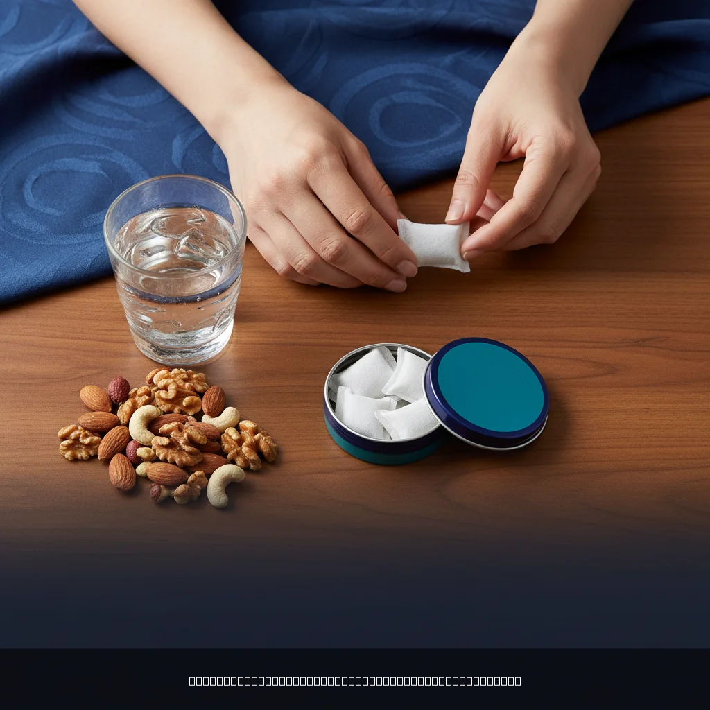 Natural methods to stop smoking naturally including water, healthy snacks, and tobacco-free nicotine pouches