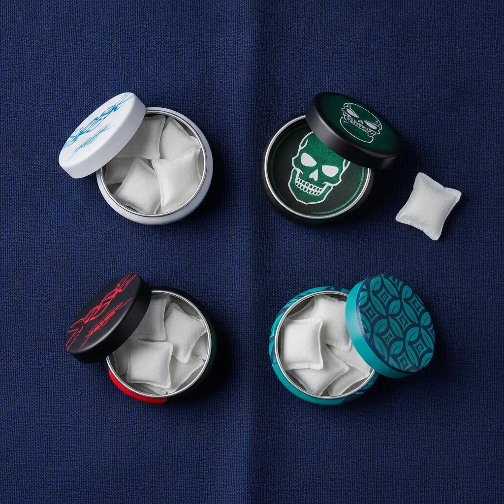 Different flavour and format nicotine pouch tins available when you buy nicotine pouches online at DarePouch