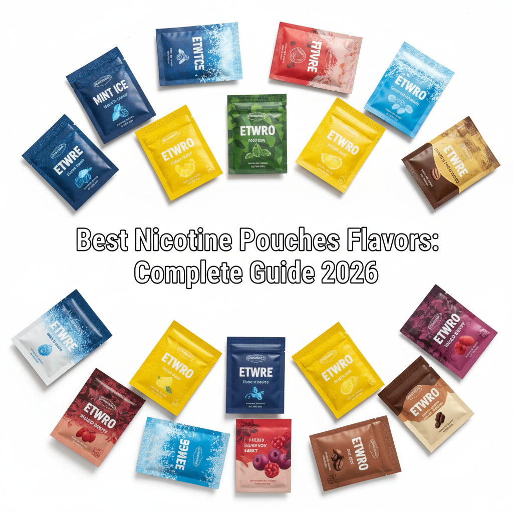 Different nicotine pouches flavors packages showcasing variety of options