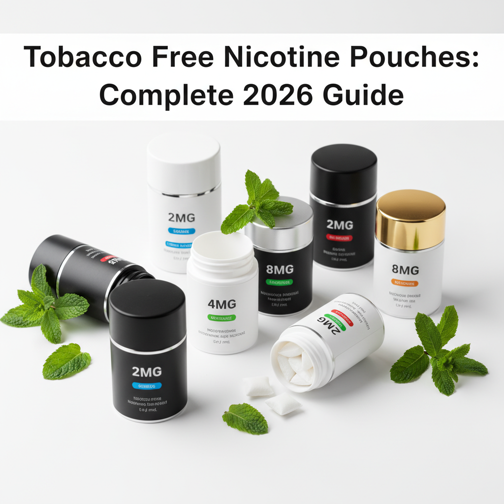 tobacco free nicotine pouches display showing different strengths and flavors