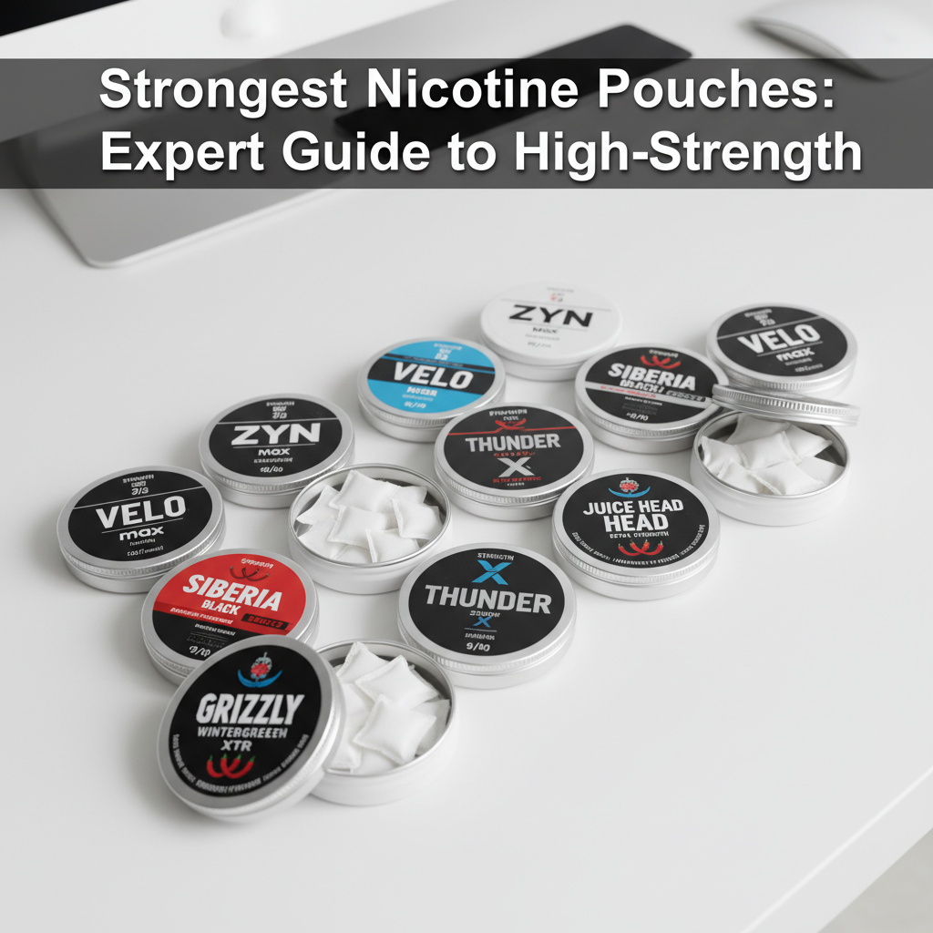 strongest nicotine pouches comparison showing different high-strength brands