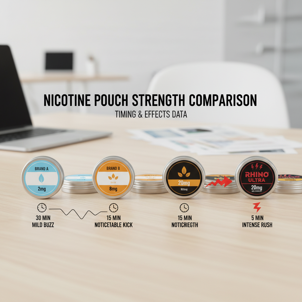 strongest nicotine pouches strength comparison chart showing various mg levels